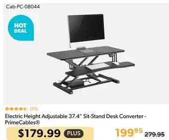 Shopper+ PrimeCables Electric Height Adjustable 37.4 Sit-Stand Desk Converter offer