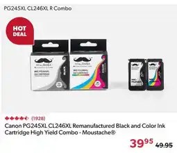 Shopper+ Moustache Canon PG245XL CL246XL Remanufactured Black and Color Ink Cartridge High Yield Combo offer