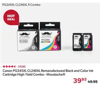 Shopper+ Moustache Canon PG245XL CL246XL Remanufactured Black and Color Ink Cartridge High Yield Combo offer