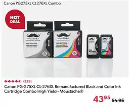 Shopper+ Canon PG-275XL CL-276XL Remanufactured Black and Color Ink Cartridge Combo High Yield - Moustache offer