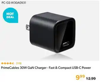 Shopper+ PrimeCables 30W GaN Charger - Fast & Compact USB-Power offer