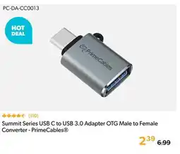 Shopper+ PrimeCables Summit Series USB C to USB 3.0 Adapter OTG Male to Female Converter offer