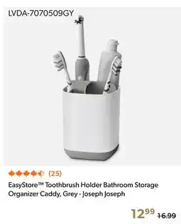 Shopper+ EasyStore Toothbrush Holder Bathroom Storage Organizer Caddy, Grey - Joseph Joseph offer