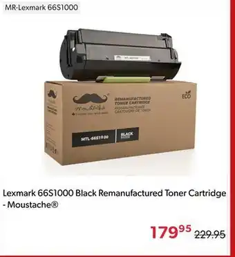 Shopper+ Lexmark 66S1000 Black Remanufactured Toner Cartridge - Moustache offer