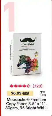 Shopper+ Moustache Premium Copy Paper, 8.5 x 11, 80gsm, 95 Bright Wh offer