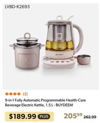 Shopper+ BUYDEEM 9-in-1 Fully Automatic Programmable Health-Care Beverage Electric Kettle, 1.5 L offer