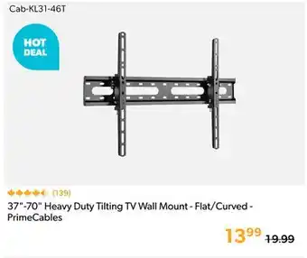 Primecables PrimeCables 37-70 Heavy Duty Tilting TV Wall Mount - Flat/Curved offer