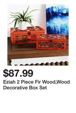 Wayfair Eziah 2 Piece Fir Wood,Wood Decorative Box Set offer