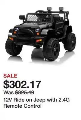 Bed Bath & Beyond 12V Ride on Jeep with 2.4G Remote Control offer