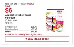 Costco Applied Nutrition Liquid Collagen offer