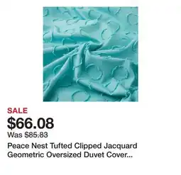 Bed Bath & Beyond Peace Nest Tufted Clipped Jacquard Geometric Oversized Duvet Cover & Pillowcase Set offer