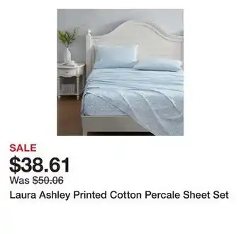 Bed Bath & Beyond Laura Ashley Printed Cotton Percale Sheet Set offer