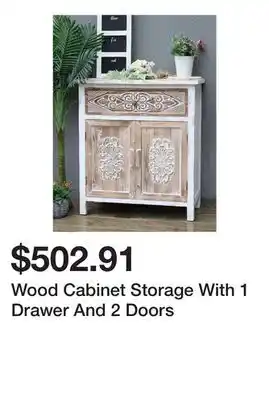 Bed Bath & Beyond Wood Cabinet Storage With 1 Drawer And 2 Doors offer