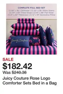 Bed Bath & Beyond Juicy Couture Rose Logo Comforter Sets Bed in a Bag offer