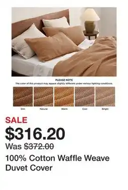 Bed Bath & Beyond 100% Cotton Waffle Weave Duvet Cover offer