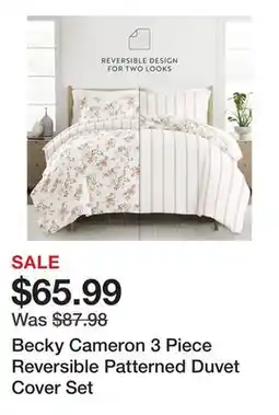 Bed Bath & Beyond Becky Cameron 3 Piece Reversible Patterned Duvet Cover Set offer