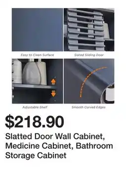 Bed Bath & Beyond Slatted Door Wall Cabinet, Medicine Cabinet, Bathroom Storage Cabinet offer