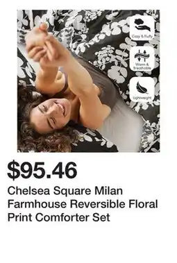 Bed Bath & Beyond Chelsea Square Milan Farmhouse Reversible Floral Print Comforter Set offer