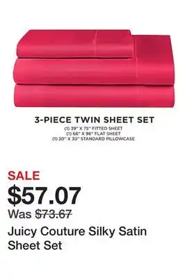 Bed Bath & Beyond Juicy Couture Silky Satin Sheet Set offer