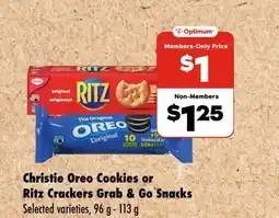 Wholesale Club Christie Oreo Cookies or Ritz Crackers Grab & go Snacks offer
