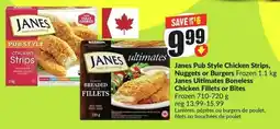 FreshCo Janes Pub Style Chicken Strips, Nuggets or Burgers offer