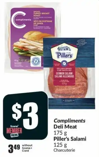 FreshCo Compliments Deli Meat or Piller's Salami offer