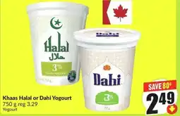 FreshCo Khaas Halal or Dahi Yogourt offer