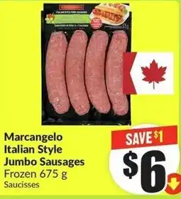 FreshCo Marcangelo Italian Style Jumbo Sausages Frozen offer