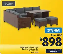 Walmart Brookbury 5 Piece Patio Outdoor Sectional Set offer