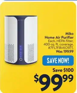 Walmart Miko Home Air Purifier offer