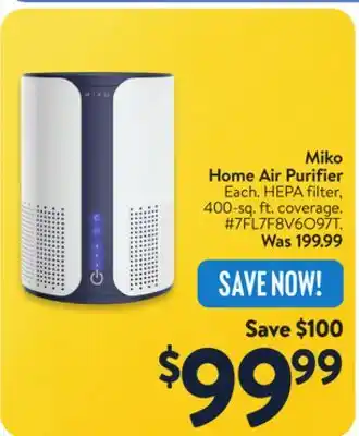 Walmart Miko Home Air Purifier offer