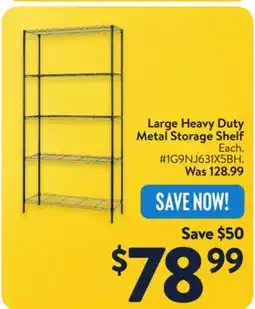 Walmart Large Heavy Duty Metal Storage Shelf offer