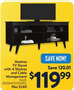 Walmart Madesa TV Stand With 4 Shelves and Cable Management offer