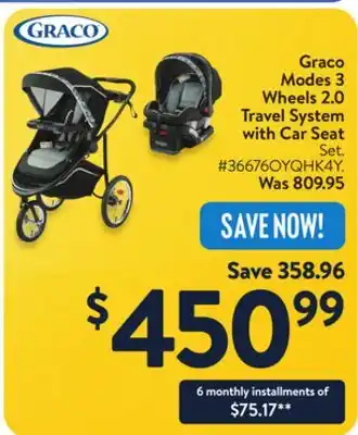 Walmart Graco Modes 3 Wheels 2.0 Travel System with Car Seat Set offer