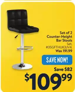 Walmart Set of 2 Counter-Height Bar Stools offer