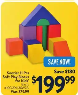 Walmart Soozier 11 Pcs Soft Play Blocks for Kids' offer