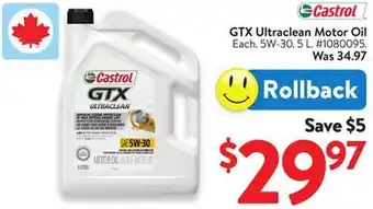 Walmart GTX Ultraclean Motor Oil offer