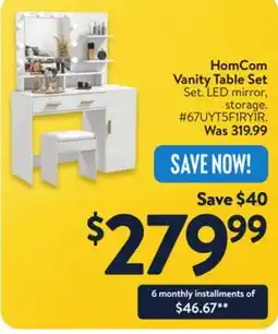 Walmart HomCom Vanity Table Set offer