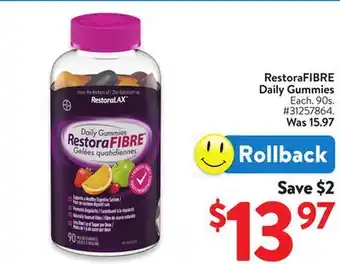 Walmart RestoraFIBRE Daily Gummies offer