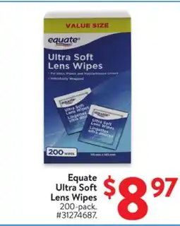 Walmart Equate Ultra Soft Lens Wipes offer