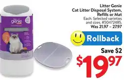 Walmart Litter Genie Cat Litter Disposal System, Refills or Mat offer