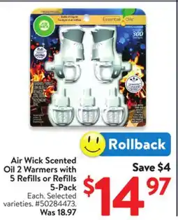 Walmart Air Wick Scented Oil 2 Warmers with 5 Refills or Refills 5-Pack offer