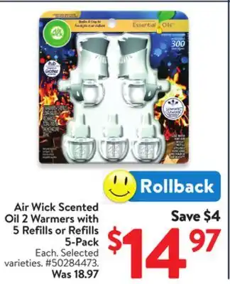 Walmart Air Wick Scented Oil 2 Warmers with 5 Refills or Refills 5-Pack offer