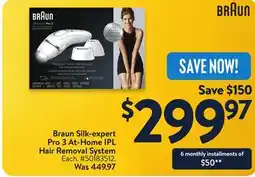 Walmart Braun Silk-expert Pro 3 At-Home IPL Hair Removal System offer