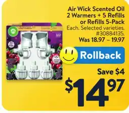 Walmart Air Wick Scented Oil 2 Warmers + 5 Refills or Refills 5-Pack offer