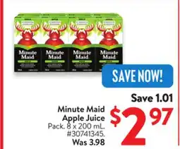 Walmart Minute Maid Apple Juice offer