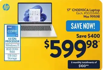 Walmart HP 17 CN3010CA Laptop offer