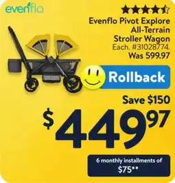 Walmart Evenflo Pivot Explore All-Terrain Stroller Wagon offer