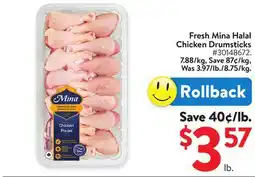 Walmart Fresh Mina Halas Chicken Drumsticks offer