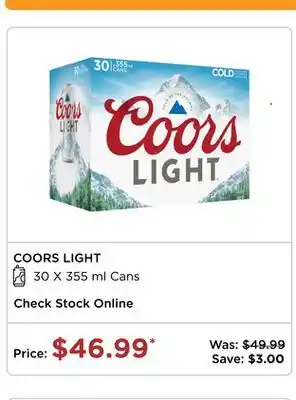 The Beer Store COORS LIGHT offer